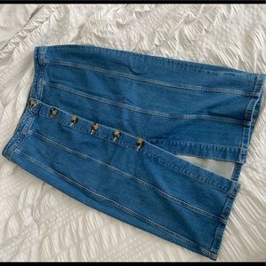Anthropologie midi denim front button skirt💙